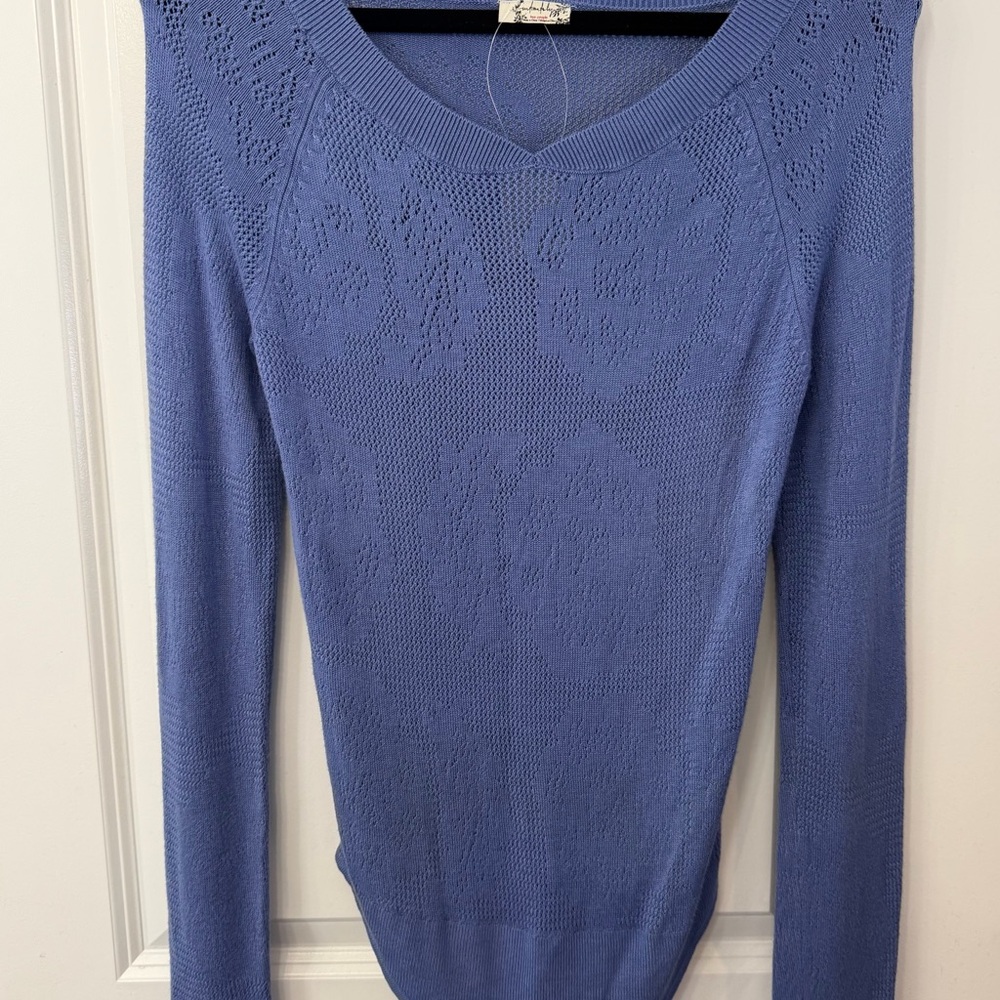 NWT Free People Periwinkle Crew Neck Sweater   Bodysuit